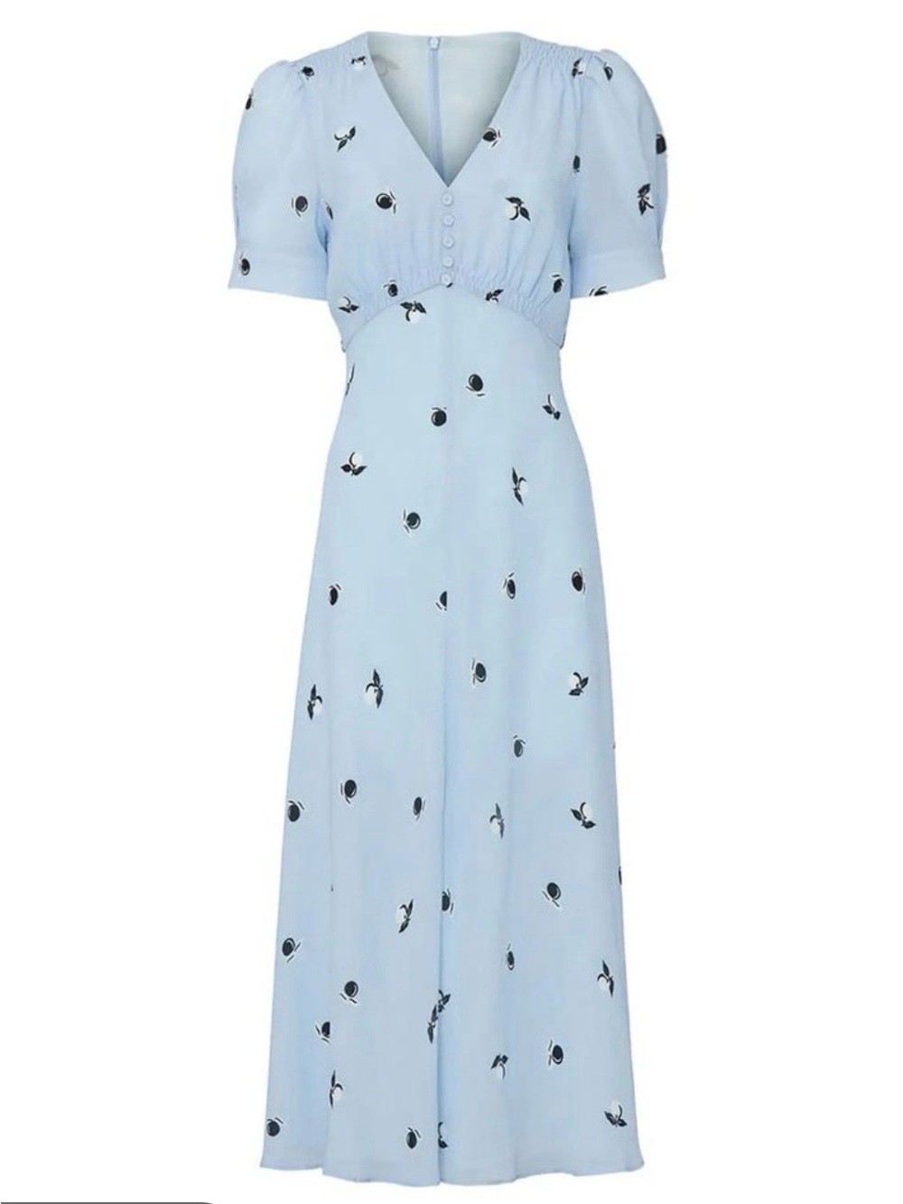 Jason Wu Printed Crepe Dress Blue Midi sz 14